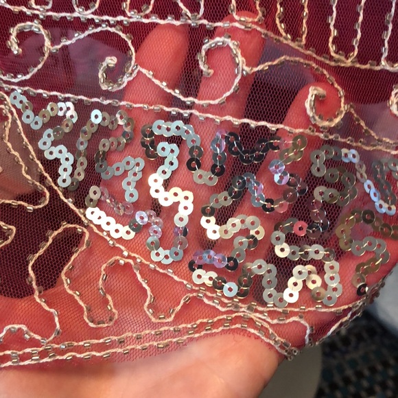 Stunning Sequin & Beaded Pink Dress with Lace. New with tags!  Size Large - Picture 5 of 17